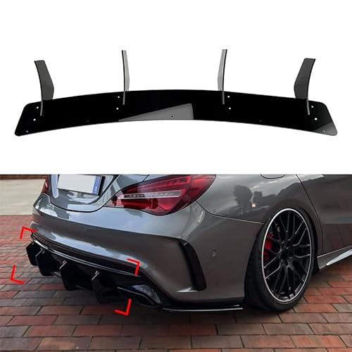 Auto Heckstoßstange Lip Diffusor für CLA Class C117 CLA45 2016-2019, ABS Bumper Lippendiffusor Splitter, Auto Heckstoßstange Chassis Haifischflosse Spoiler Flügellippendiffusor Auto Heckstoßstange Lip Diffusor für CLA Class C117 CLA45 2016-2019, ABS Bumper Lippendiffusor Splitter, Auto Heckstoßstange Chassis Haifischflosse Spoiler Flügellippendiffusor von BENSOI