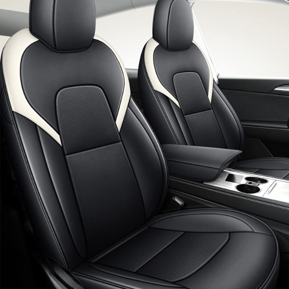 BENSOI Alle Jahreszeiten Auto Sitzbezüge Set Autositzbezug für Tesla Model Y 2022 2023, Premium PU Leder Vollschutz Vorder und Rücksitz Atmungsaktiver Bezug,Black BENSOI Alle Jahreszeiten Auto Sitzbezüge Set Autositzbezug für Tesla Model Y 2022 2023, Premium PU Leder Vollschutz Vorder und Rücksitz Atmungsaktiver Bezug,Black von BENSOI