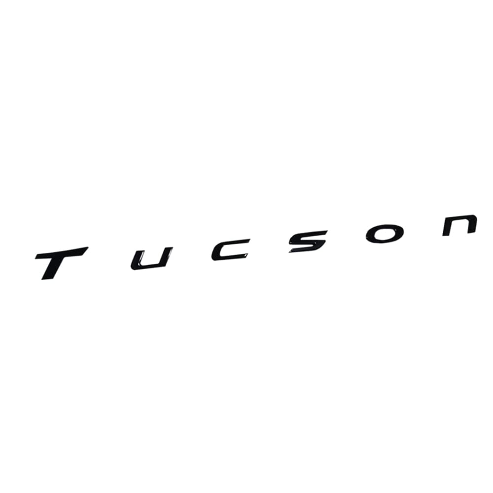 Rostfreies 3D ABS Material Tucson Buchstaben Emblem Abzeichen Aufkleber, Tucson Logo 3M Selbstklebender Auto Kofferraum Aufkleber für Hyundai Tucson 2016-2023,Black von BENSOI