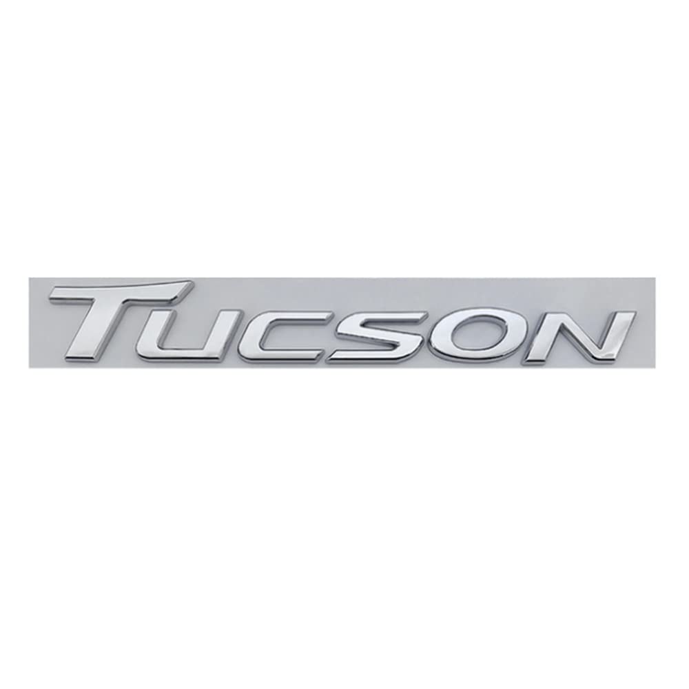 Rostfreies 3D ABS Material Tucson Buchstaben Emblem Abzeichen Aufkleber, Tucson Logo 3M Selbstklebender Auto Kofferraum Aufkleber für Hyundai Tucson 2016-2023,Silver Rostfreies 3D ABS Material Tucson Buchstaben Emblem Abzeichen Aufkleber, Tucson Logo 3M Selbstklebender Auto Kofferraum Aufkleber für Hyundai Tucson 2016-2023,Silver von IUSOT