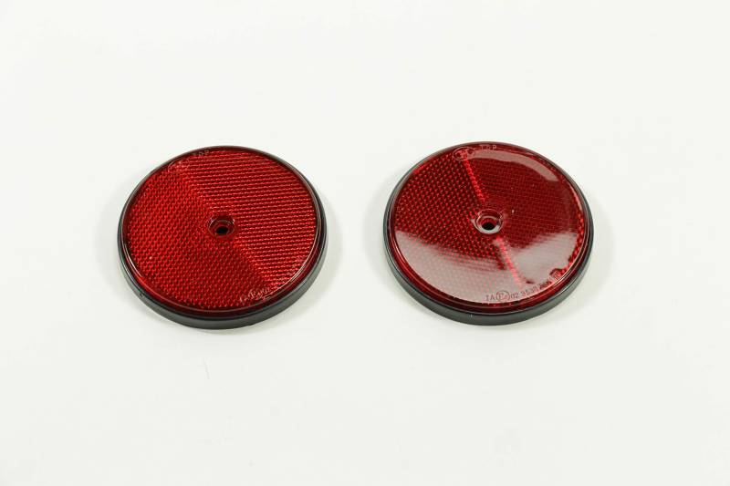 BENSON 2X Katzenaugen Reflektoren rund 80 mm Rückstrahler rot von Benson Tools
