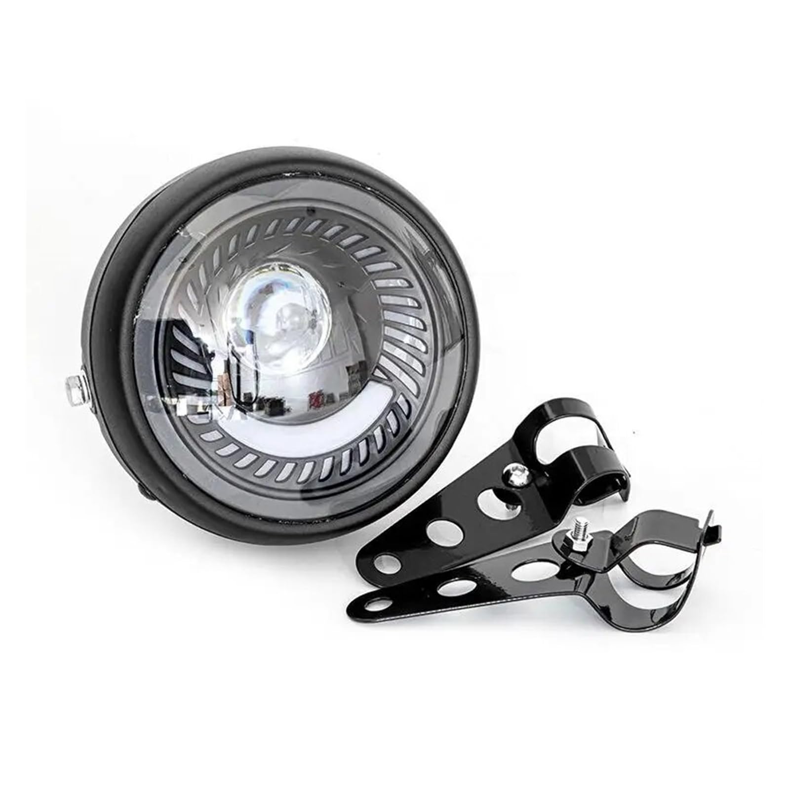 BEPHON LED-Scheinwerfer für Motorrad, 16,5 cm (6,5 Zoll), rund, Retro, 12 V, 26 W, 6500 K, mit Halterungsset, modifizierte Teile BEPHON LED-Scheinwerfer für Motorrad, 16,5 cm (6,5 Zoll), rund, Retro, 12 V, 26 W, 6500 K, mit Halterungsset, modifizierte Teile von BEPHON