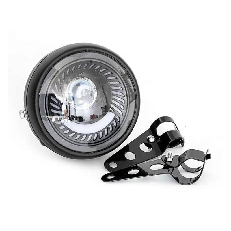 BEPHON LED-Scheinwerfer für Motorrad, 16,5 cm (6,5 Zoll), rund, Retro, 12 V, 26 W, 6500 K, mit Halterungsset, modifizierte Teile von BEPHON