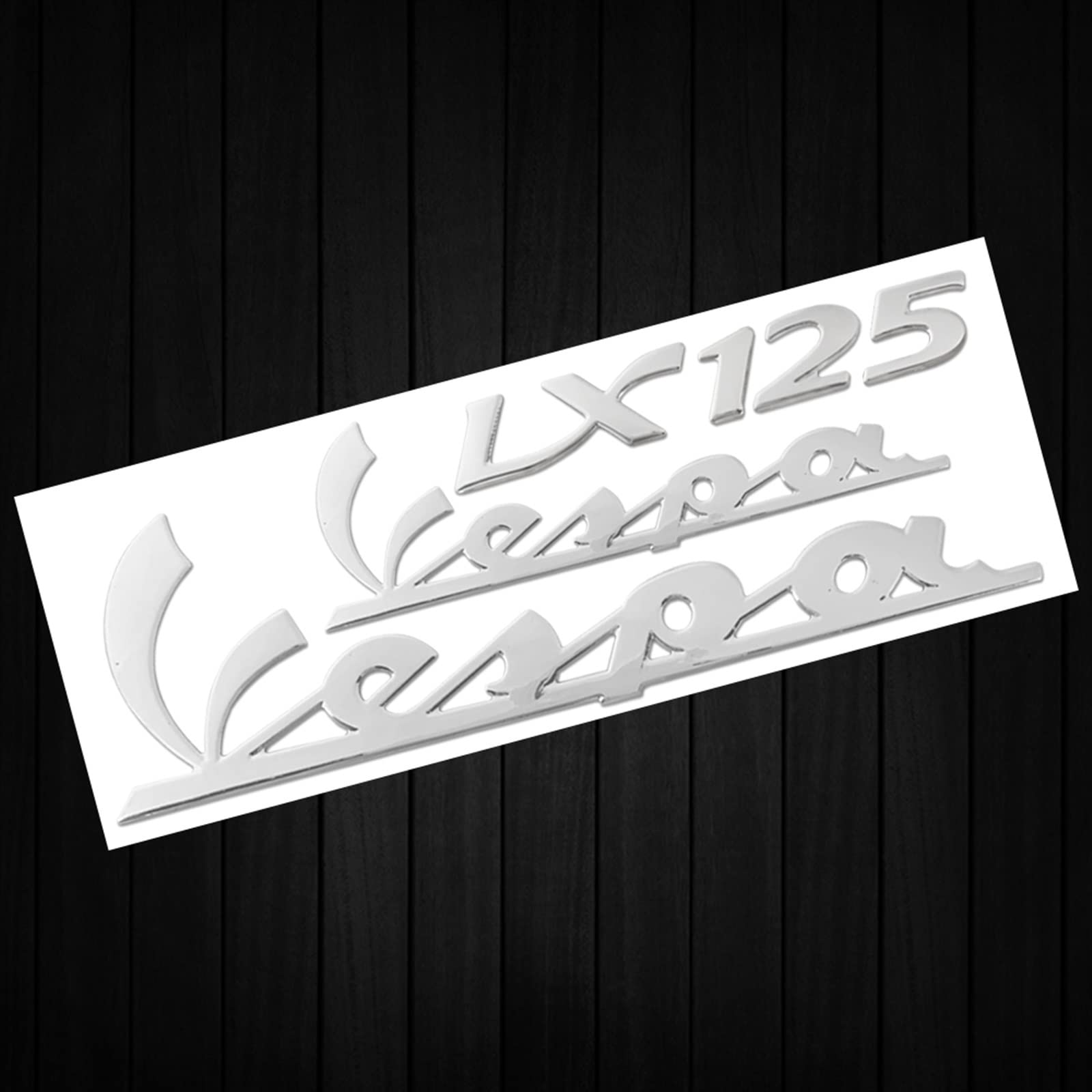 Motorrad-Aufkleber 3D-Emblem-Aufkleber-Aufkleber-Kit for Piaggio Vespa LX125 LX150 125 150 (Color : Silver-125) von BERFFX