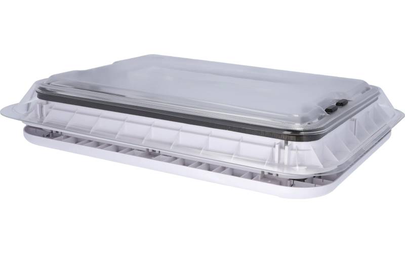 BERGER Dachhaube 70 x 50 cm | Dachfenster Ausstellfenster für Wohnmobil Wohnwagen Camper mit Moskitoschutz & Verdunkelungsrollo | Transparente Dachluke, für Dachstärken 28-60 mm (transparent) von BERGER