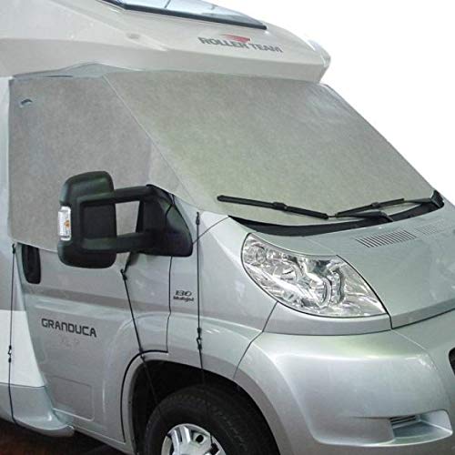 Berger Frontscheibenabdeckung FIAT Ducato 2007/2014 Typ 250/290 │ Frontscheibe Hitzeschutz Camping Reisemobil Sichtschutz grau, Fensterschutz, Sonnenschutz Auto Frontscheibe zum Isolieren von BERGER