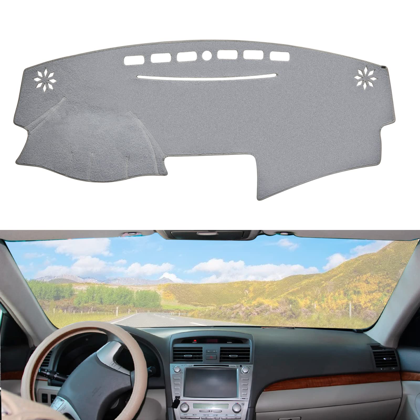 BERKSYDE Armaturenbrett-Abdeckmatte für Armaturenbrett, kompatibel mit Toyota Camry 2007–2011 (grau) von BERKSYDE