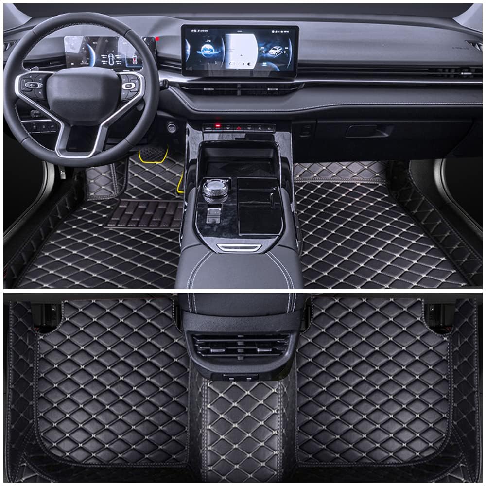 Auto Fußmatten, für Renault Kadjar 2015- Leder Fussmatten Wasserdicht Anti Rutsch Anpassen Teppich Matten zubehör,B von BEROZA