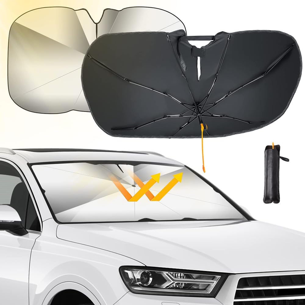 Auto Sonnenschutz Frontscheibe, für Audi RS A4 A5 A6 A7 Q3 Q5 Q7 q8 S5 S6 Faltbarer Auto Windschutzscheibe Sonnenschirm Regenschirm Einfache Lagerung von BEROZA