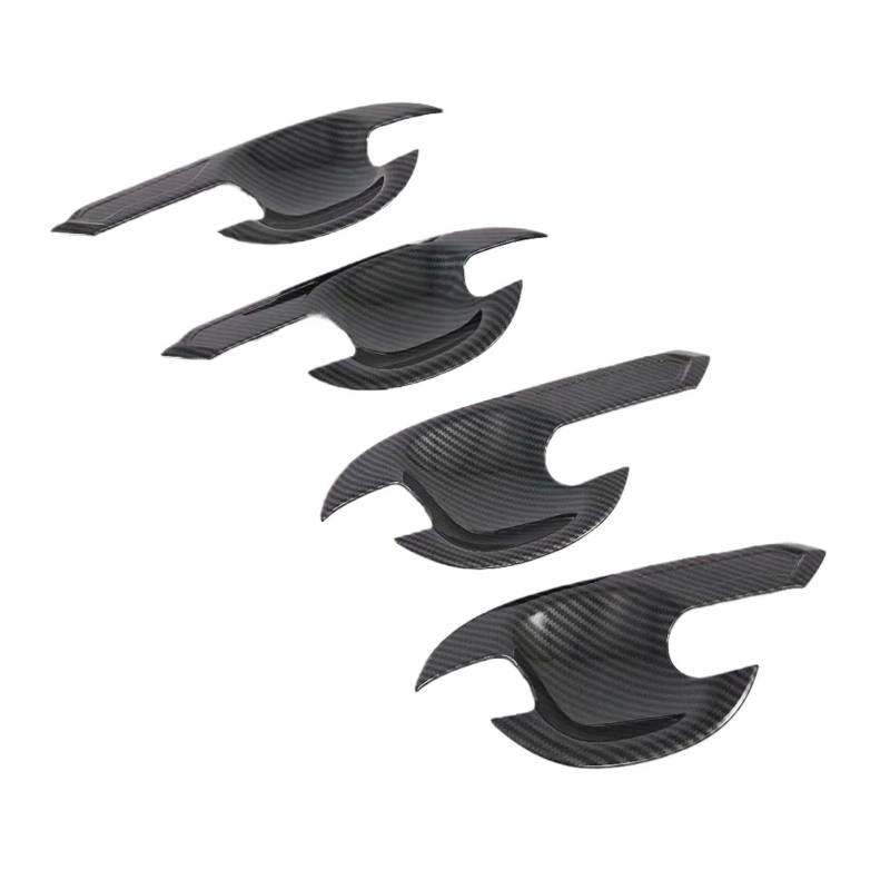 BERTGDA Auto-Seitentürgriff-Cup-Bowl-Abdeckungsverkleidung, passend for Toyota, Rush 2018–2024, Chrom-Formteil-Overlay-Zubehör Auto-Griffschalen-Abschirmung(Carbon Fiber Style) von BERTGDA