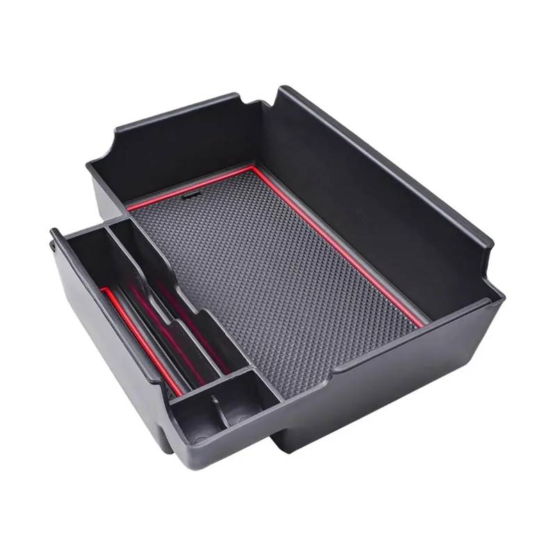 BERTGDA Car Center Console Organizer Tray, passend for Ford, Explorer 2020-2024 Armlehnen-Aufbewahrungsbox ABS-Tablett Innenzubehör A2N9 Aufbewahrungsbox für die Mittelarmlehne(Red) von BERTGDA