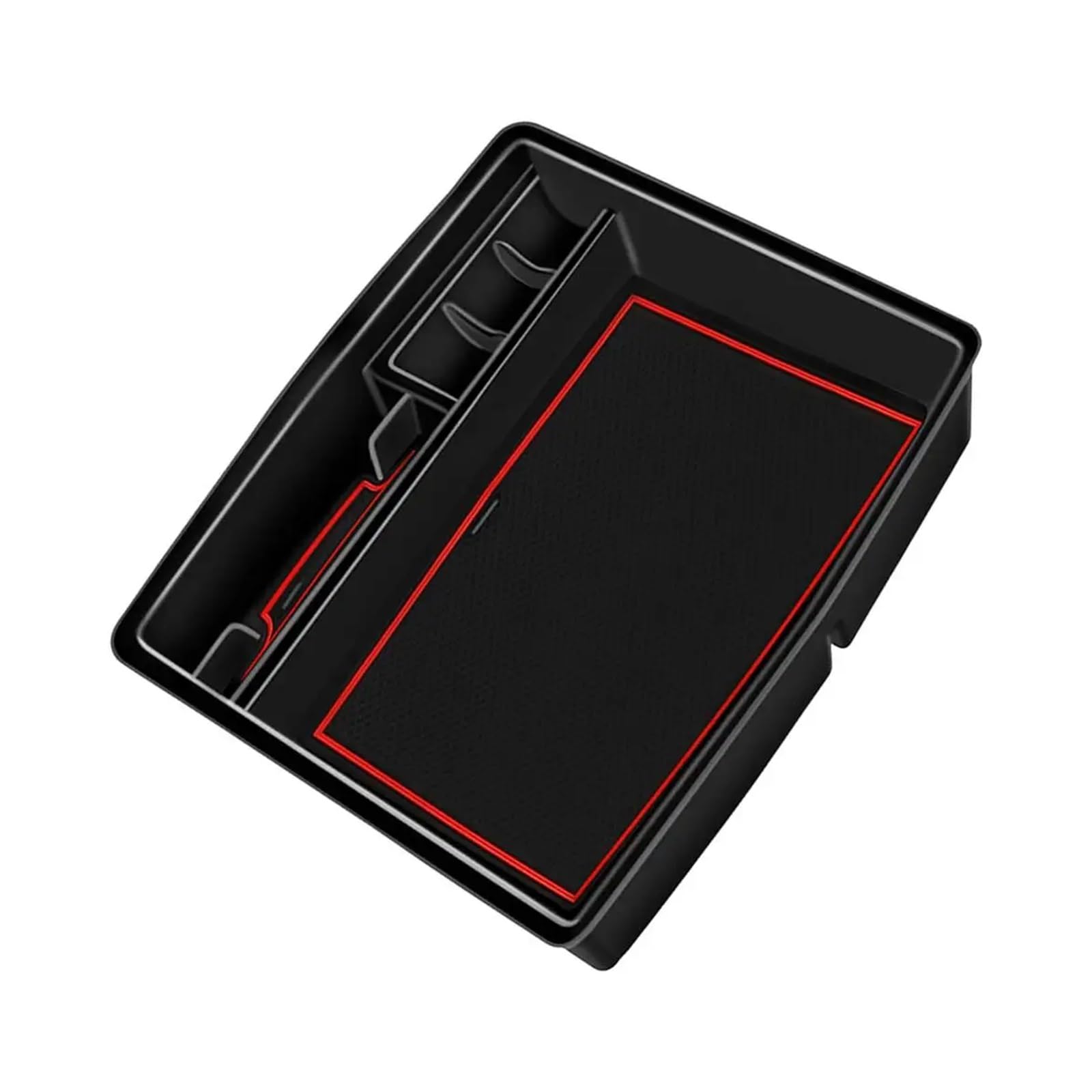 BERTGDA Mittelkonsolen-Armlehnen-Aufbewahrungsbox, passend for Toyota, Tacoma 2024, schwarz mit roter Linie, LHD-Container-Organizer-Tablett mit Kissen Aufbewahrungsbox für die Mittelarmlehne BERTGDA Mittelkonsolen-Armlehnen-Aufbewahrungsbox, passend for Toyota, Tacoma 2024, schwarz mit roter Linie, LHD-Container-Organizer-Tablett mit Kissen Aufbewahrungsbox für die Mittelarmlehne von BERTGDA