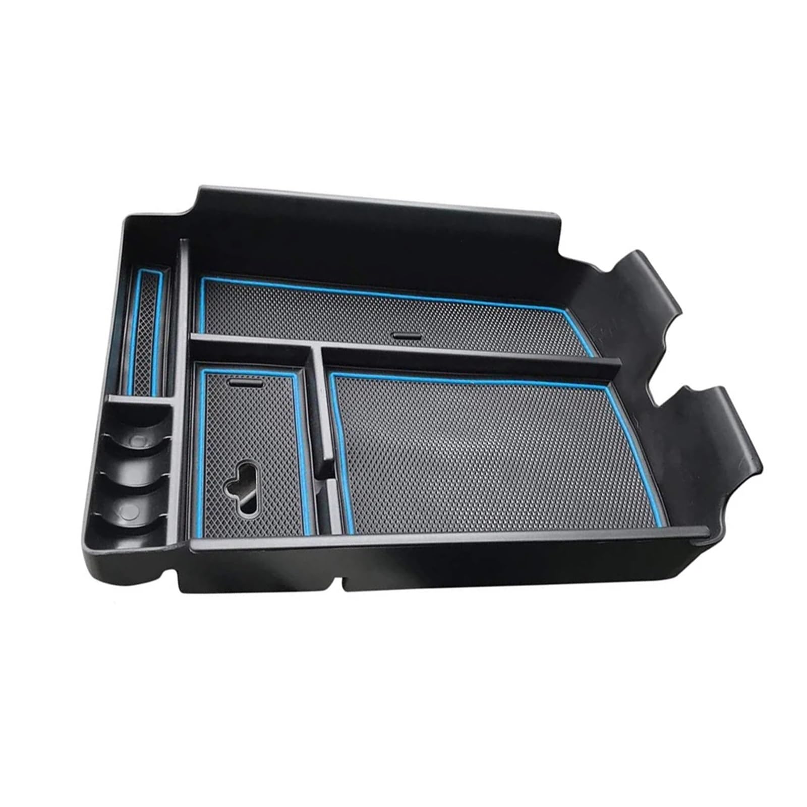 BERTGDA Mittelkonsolen-Armlehnen-Aufbewahrungsbox, passend for Volkswagen, passend for Atlas, 2018–2021 Handschuhfach-Halterbox Aufbewahrungsbox für die Mittelarmlehne(Black Blue Line) von BERTGDA