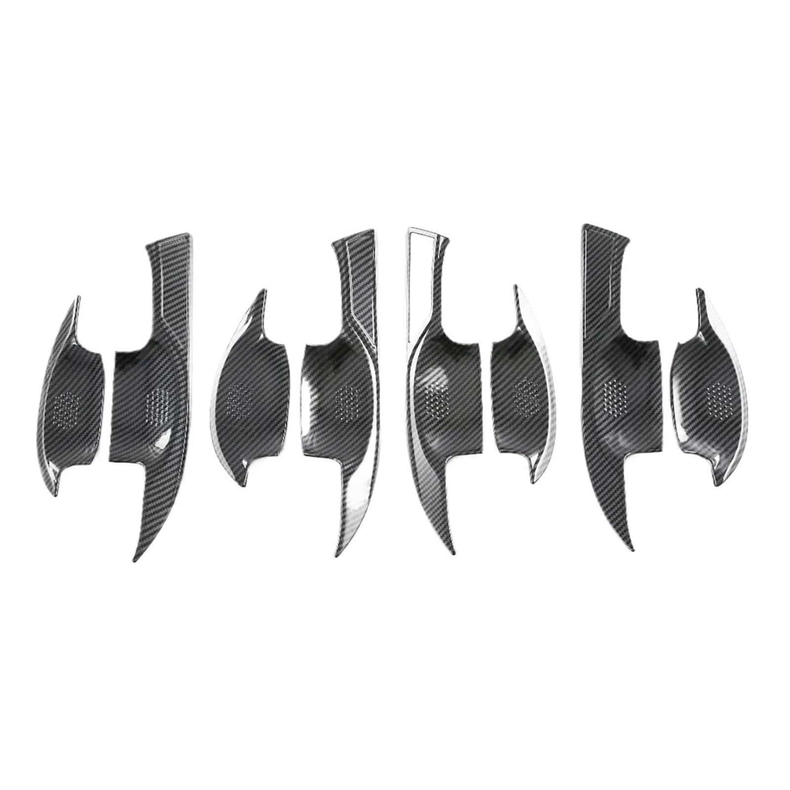 BERTGDA Seitentürgriff-Schüsselbecher-Abdeckungsverkleidung, passend for LEXUS, NX 250 350 350H 450H 2021–2024, Aufkleber, Autozubehör, Chrom Auto-Griffschalen-Abschirmung(ABS Carbon Fiber) von BERTGDA