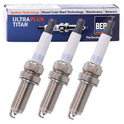 Beru 3x Zündkerze ULTRA TITAN UPT14P [Hersteller-Nr. UPT14P] für Cadillac, Citroën, Daihatsu, Fiat, Honda, Hyundai, Infiniti, Kia, Lancia, Land Rover, von BERU