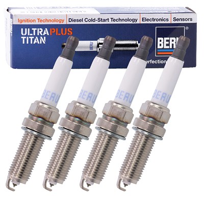 Beru 4x Zündkerze ULTRA TITAN UPT14P [Hersteller-Nr. UPT14P] für Citroën, Honda, Infiniti, Lexus, Mercedes-Benz, Mitsubishi, Nissan, Subaru, Suzuki, T von BERU