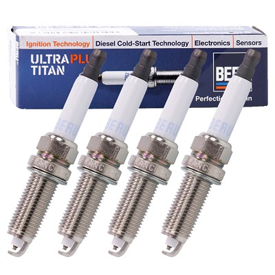 Beru 4x Zündkerze ULTRA TITAN UPT4 [Hersteller-Nr. UPT4] für Citroën, Dacia, Nissan, Peugeot, Renault von BERU