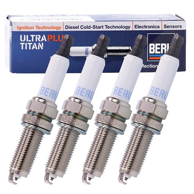 Beru 4x Zündkerze ULTRA TITAN UPT6 [Hersteller-Nr. UPT6] für Hyundai, Kia von BERU