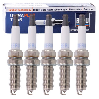 Beru 5x Zündkerze ULTRA TITAN UPT14P [Hersteller-Nr. UPT14P] für Ford, Volvo von BERU