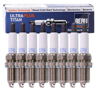 Beru 8x Zündkerze ULTRA TITAN UPT11P [Hersteller-Nr. UPT11P] für Audi, Porsche, VW von BERU