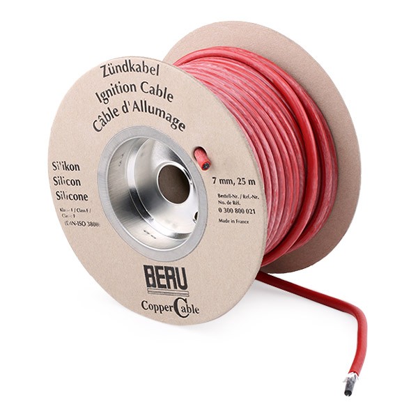 BERU Zündkabel 7MMSRED 12121360154,0300800021,7mmSilikonrot Zündkerzenkabel,Zündleitung,Zündungskabel von BERU