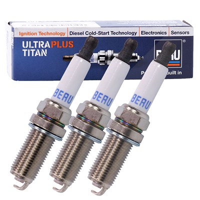 Beru 3x Zündkerze ULTRA TITAN UPT5 [Hersteller-Nr. UPT5] für Citroën, Mitsubishi, Nissan, Peugeot, Subaru, Toyota, Volvo von BERU