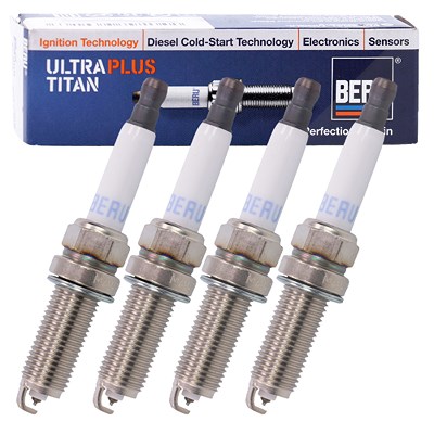 Beru 4x Zündkerze ULTRA TITAN UPT13P [Hersteller-Nr. UPT13P] für Renault von BERU
