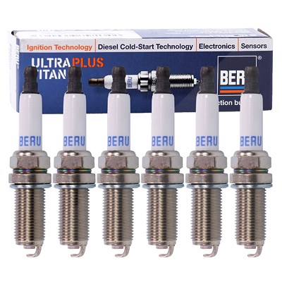 Beru 6x Zündkerze ULTRA TITAN UPT5 [Hersteller-Nr. UPT5] für Nissan, Subaru, Toyota, Volvo von BERU