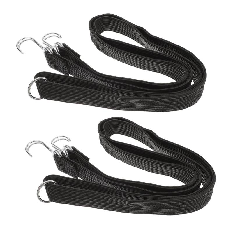 BESPORTBLE 2 Stück Gurt ziehen um bewegliche Riemen Fahrrad Gepäckband Ratsche elastische Schnur Nylonband mit Schnalle Gürtel elastisches Geräteband Haken aus Kohlenstoffstahl Schwarz von BESPORTBLE