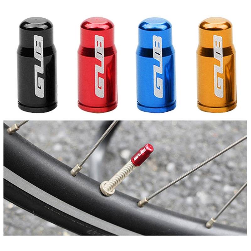BESSTUUP 2 x 2 x Legierung Ventilkappen für Schrader und Presta Reifen Durable Wasserdicht Staubdicht Düsenkappen MTB Straße Mountainbike Auto LKW Motorrad von BESSTUUP