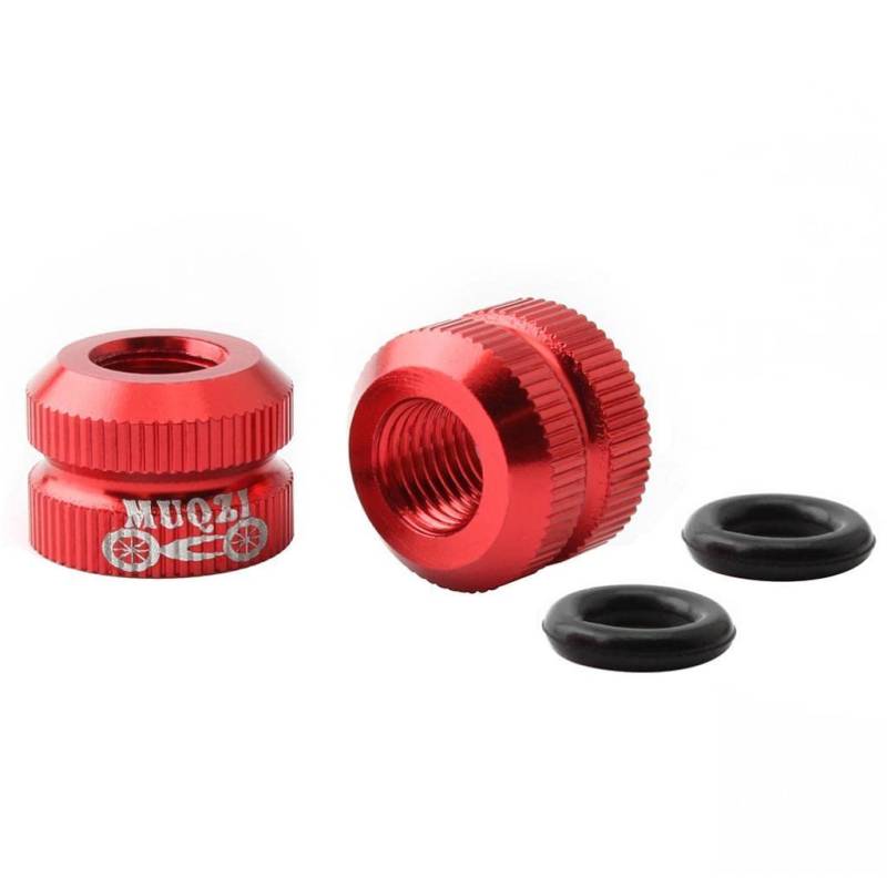 BESSTUUP 5X Fahrrad Vakuum Reifen Ventilmutter Fahrrad Innenrohr Ventilkappen Aluminiumlegierung Rot von BESSTUUP