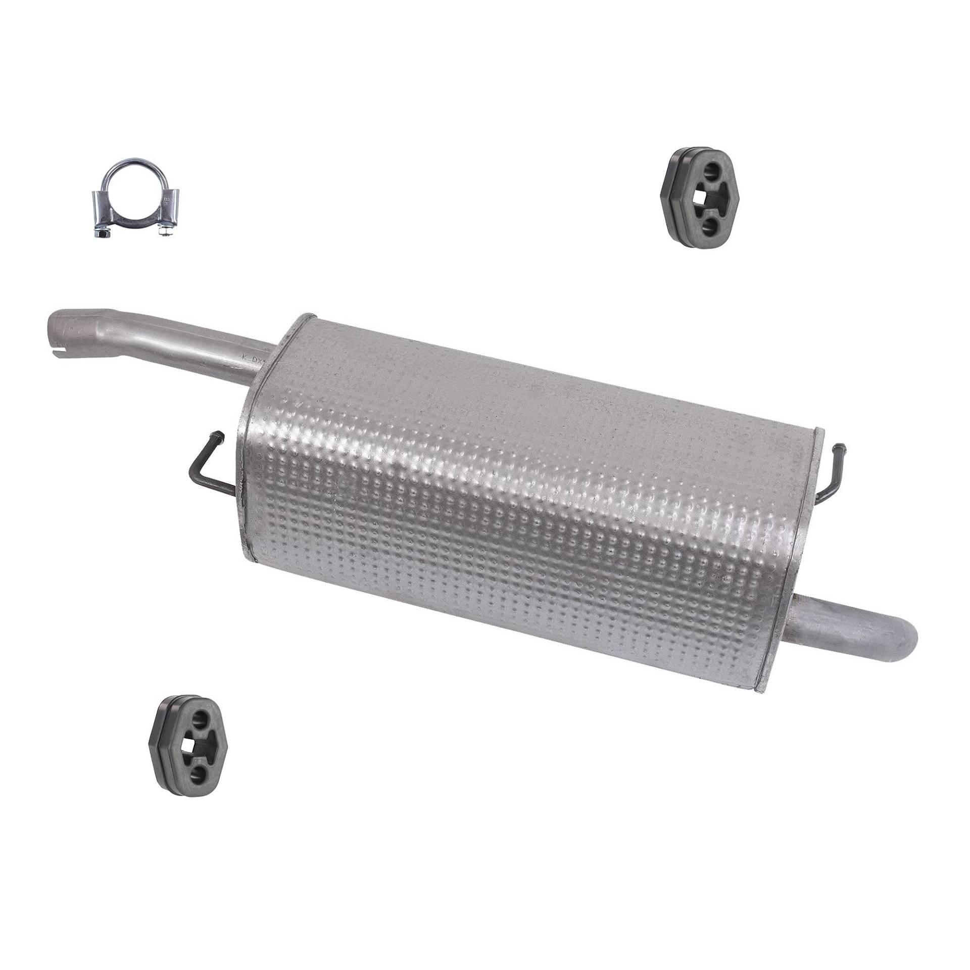 BESTPRICE Auspuff Schalldämpfer Set 1x Endschalldämpfer, mit Montagematerial Kompatibel mit FORD FIESTA Mk5 (JH_, JD_), MAZDA 2 (DY) BESTPRICE Auspuff Schalldämpfer Set 1x Endschalldämpfer, mit Montagematerial Kompatibel mit FORD FIESTA Mk5 (JH_, JD_), MAZDA 2 (DY) von BESTPRICE