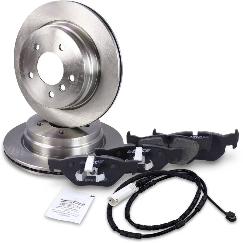 2x Bremsscheibe belüftet Ø 300 + Bremsbeläge Bremsklötze mit Warnkontakt Hinterachse hinten von ENVA MADE FOR QUALITY