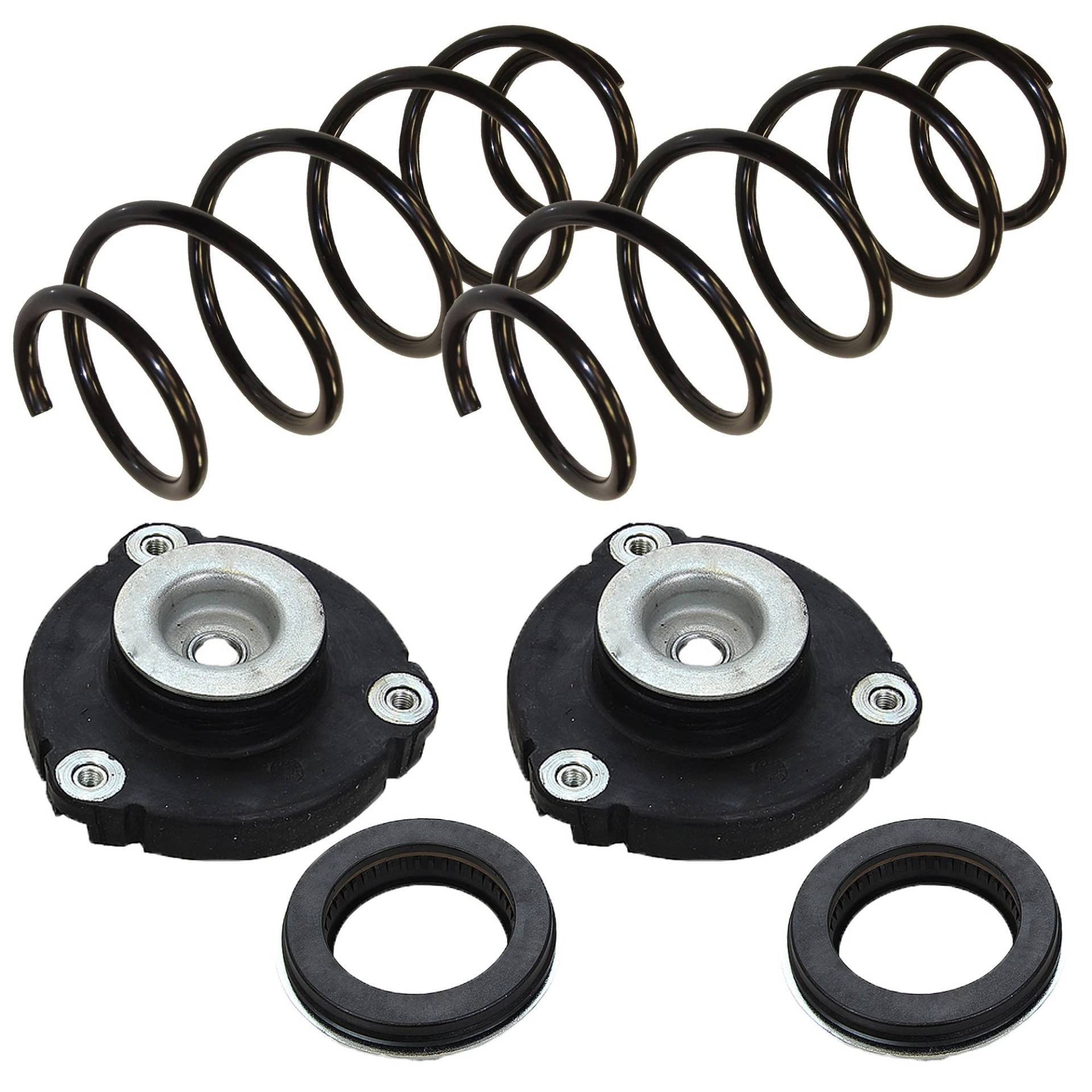 BESTPRICE 2x Fahrwerksfeder vorne Schraubenfeder links & rechts, 2x Domlager vorne inkl. Kugellager Kompatibel mit SEAT IBIZA (6L1), CORDOBA, SKODA FABIA 1, VW POLO (9A4, 9A2, 9N2, 9A6) (9N_, 9A_) von BESTPRICE