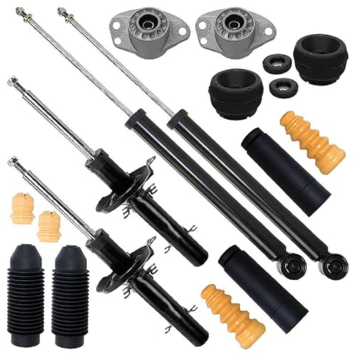 4x Gasdruck Stoßdämpfer Vorne & Hinten Federbein inkl. Domlager & Staubschutzsatz, Kompatibel mit A udi A3 (8L1); SEAT LEON (1M1), TOLEDO 2 (1M2); SKODA OCTAVIA 1 (1U2); VW BORA, GOLF 4 von BESTPRICE