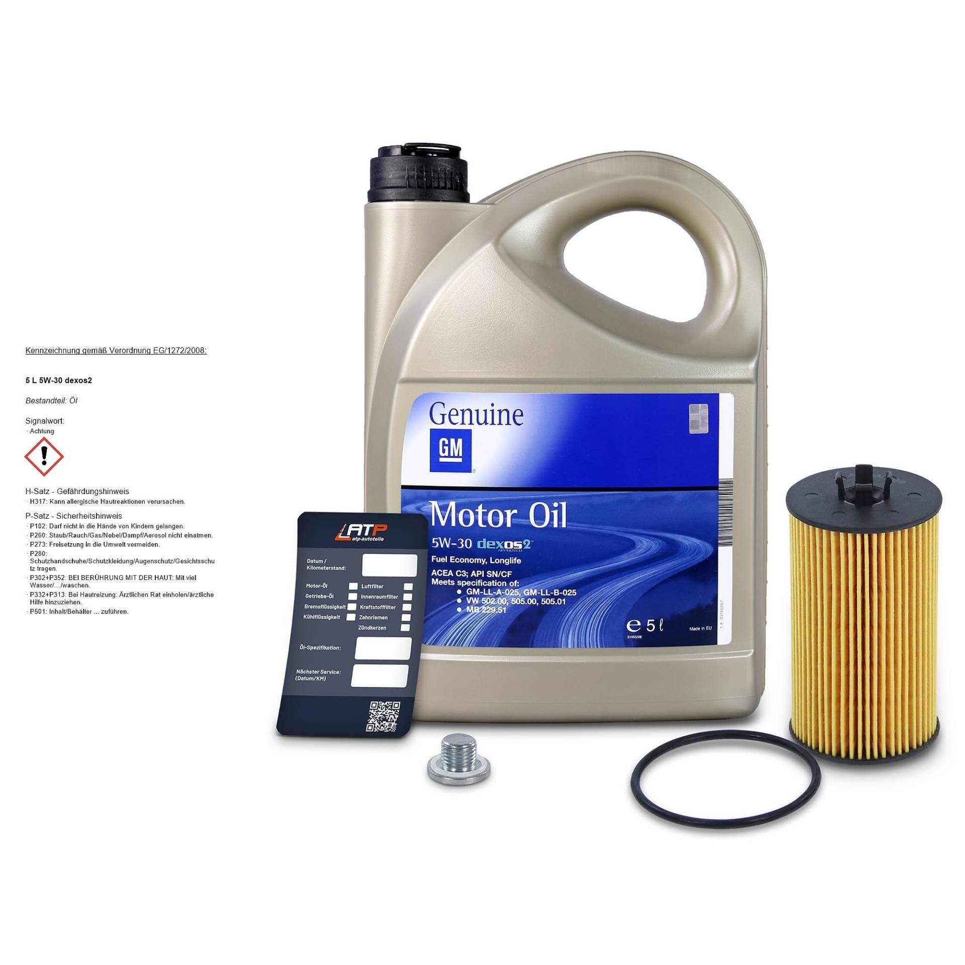 BESTPRICE 1x Ölfilter Filter für Ölwechsel inkl. Schraube & Motoröl OPEL GM 5 L 5W-30 dexos2 Kompatibel mit ALFA ROMEO, CHEVROLET, FIAT, SUZUKI BESTPRICE 1x Ölfilter Filter für Ölwechsel inkl. Schraube & Motoröl OPEL GM 5 L 5W-30 dexos2 Kompatibel mit ALFA ROMEO, CHEVROLET, FIAT, SUZUKI von BESTPRICE