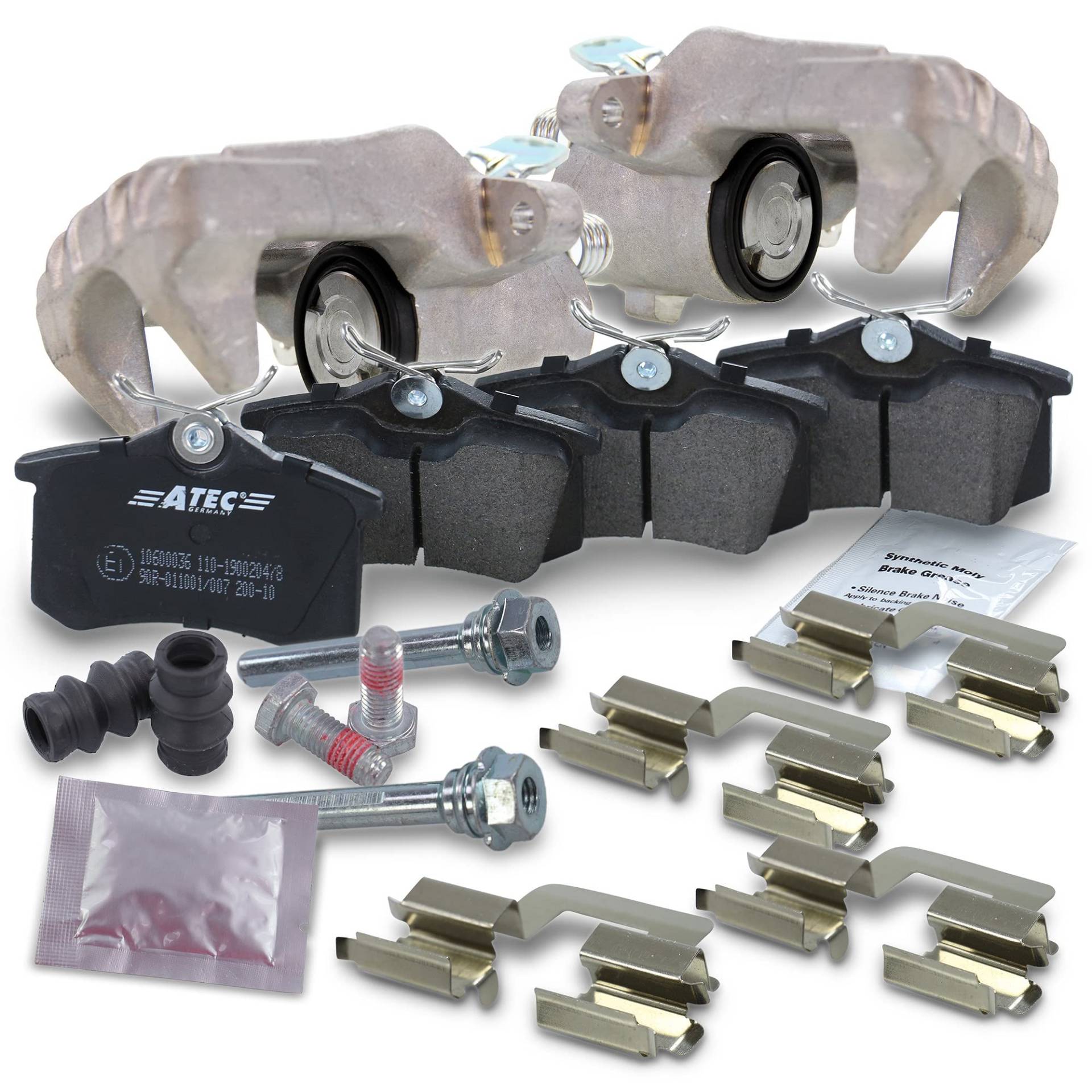 BESTPRICE 2x Bremssattel hinten links und rechts Bremszange ohne Halter Faustsattel + Bremsbeläge hinten, Kompatibel mit A udi A3 (8P1), A3 Cabriolet (8P7), A3 Sportback (8PA), SEAT ALTEA (5P1), ALTEA BESTPRICE 2x Bremssattel hinten links und rechts Bremszange ohne Halter Faustsattel + Bremsbeläge hinten, Kompatibel mit A udi A3 (8P1), A3 Cabriolet (8P7), A3 Sportback (8PA), SEAT ALTEA (5P1), ALTEA von BESTPRICE