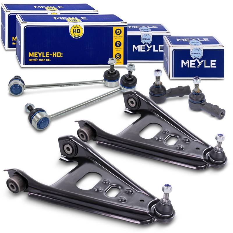 BESTPRICE 2x Querlenker + 2x MEYLE Spurstangenkopf + 2x MEYLE Koppelstange mit Schlüsselansatz mit Mutter von BESTPRICE