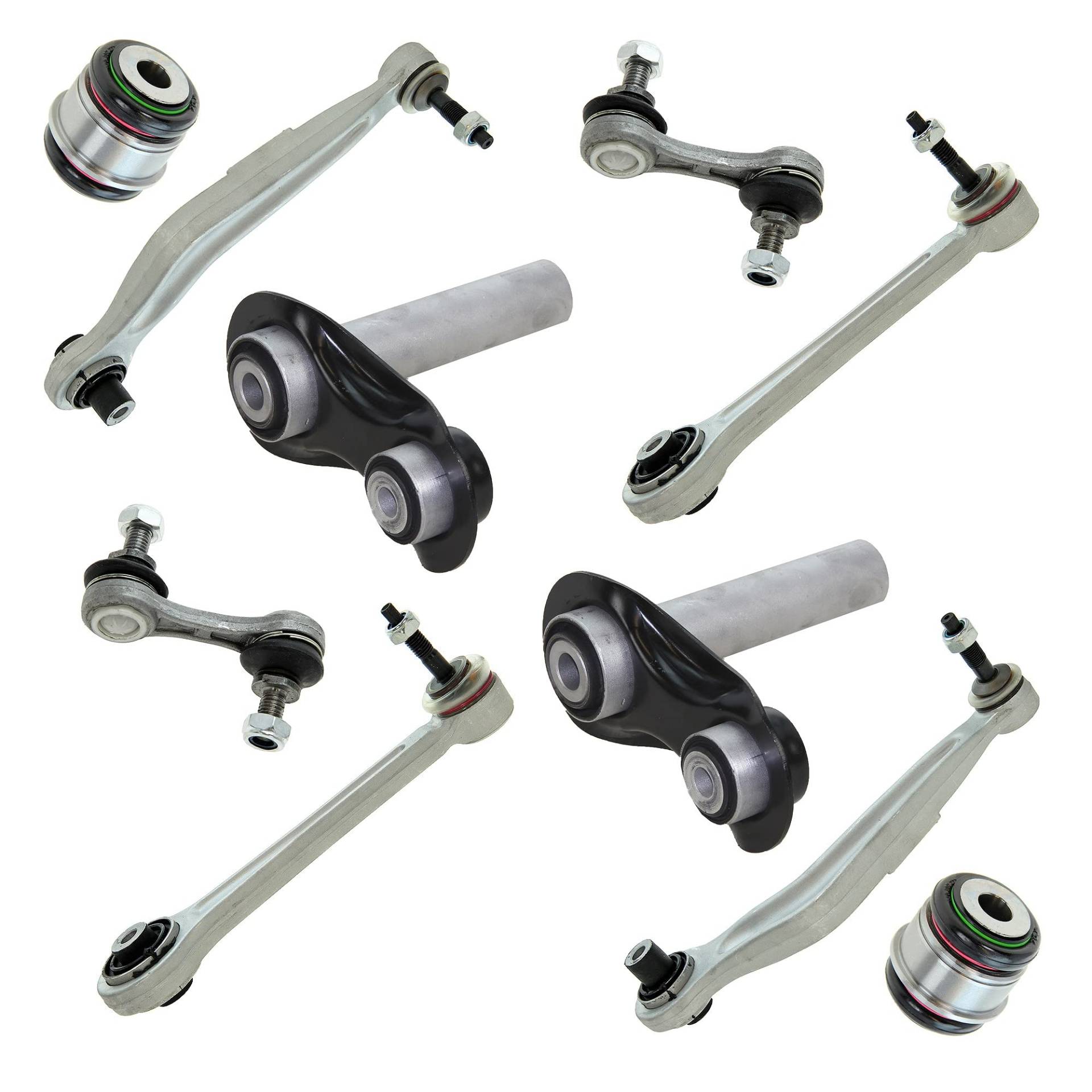 BESTPRICE 2x Querlenker Hinterachse unten, 2x Querlenker Hinterachse oben, 2x Integrallenker Hinterachse unten, 2x Koppelstange, 2x Hinterachslager Achsträger unten Kompatibel mit BMW 5er (E39) von ENVA MADE FOR QUALITY
