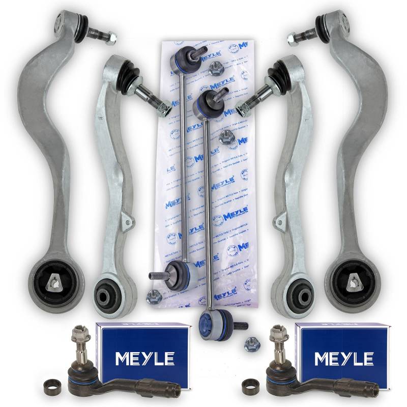 BESTPRICE 2x Querlenker Vorderachse hinten unten, 2x Querlenker Vorderachse unten vorne, 2x Spurstangenkopf, 2x Koppelstange Kompatibel mit BMW 5er (E60), 5 Touring (E61) von BESTPRICE