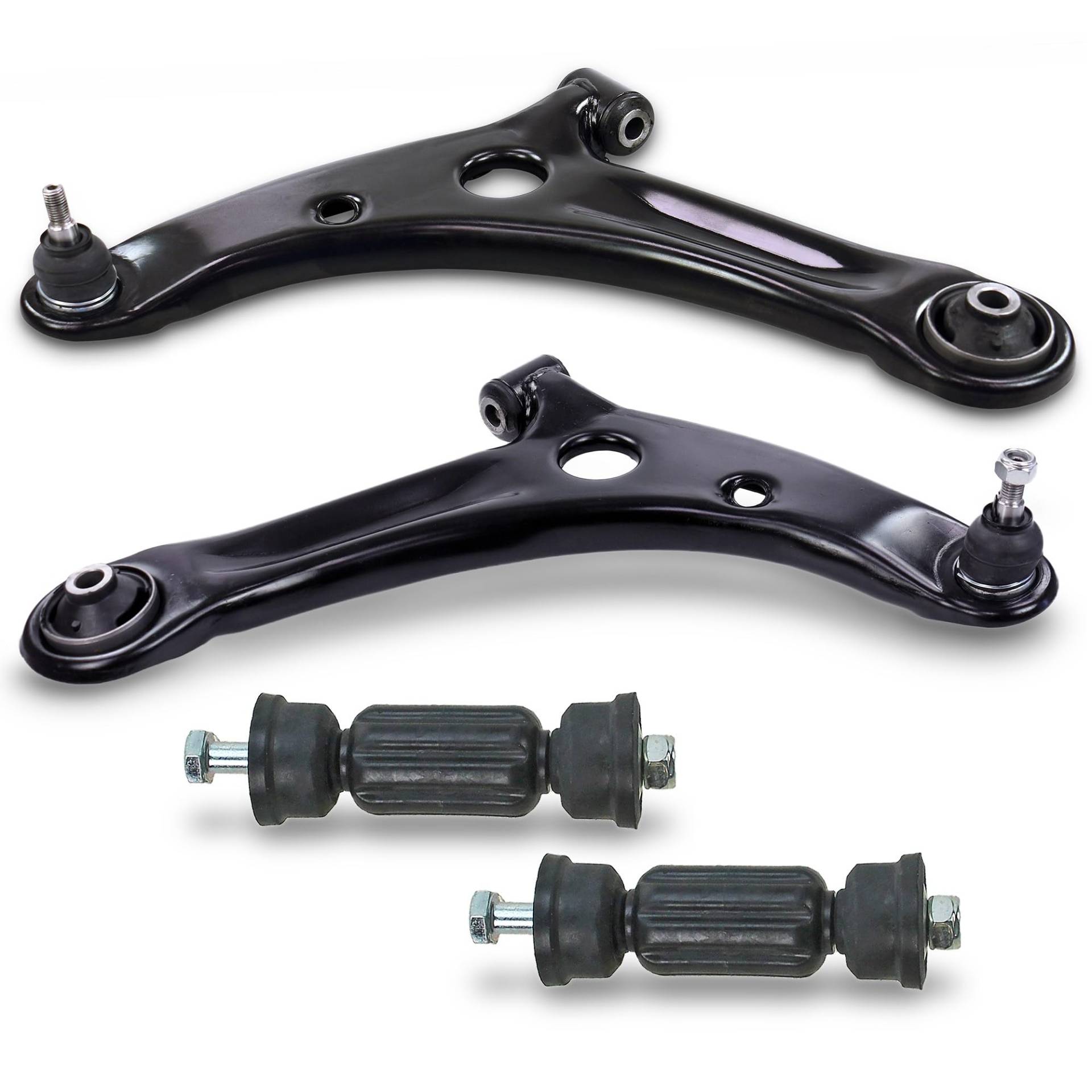 BESTPRICE 2x Querlenker Vorderachse vorne unten links & rechts, 2x Koppelstange vorne Kompatibel mit MITSUBISHI COLT CZC VI Cabriolet (RG), COLT VI (Z3_A, Z2_A) von Homry