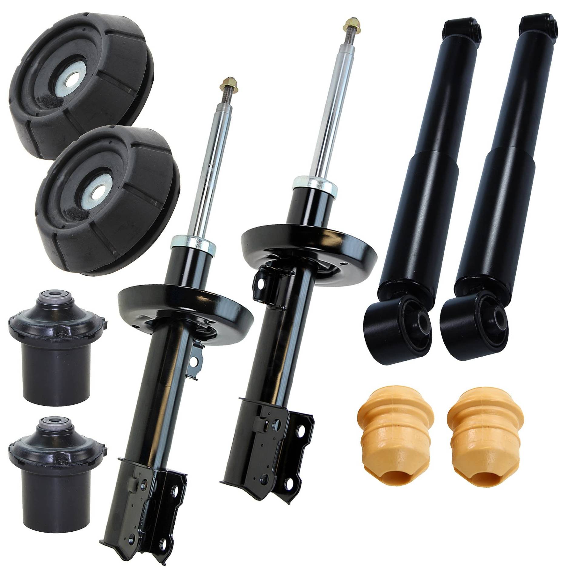 BESTPRICE 4x Gasdruck Stoßdämpfer Vorne & Hinten Federbein inkl. Domlager & Staubschutzsatz, Kompatibel mit OPEL ASTRA G (T98) ASTRA G Kasten/Kombi (F70) von ENVA MADE FOR QUALITY