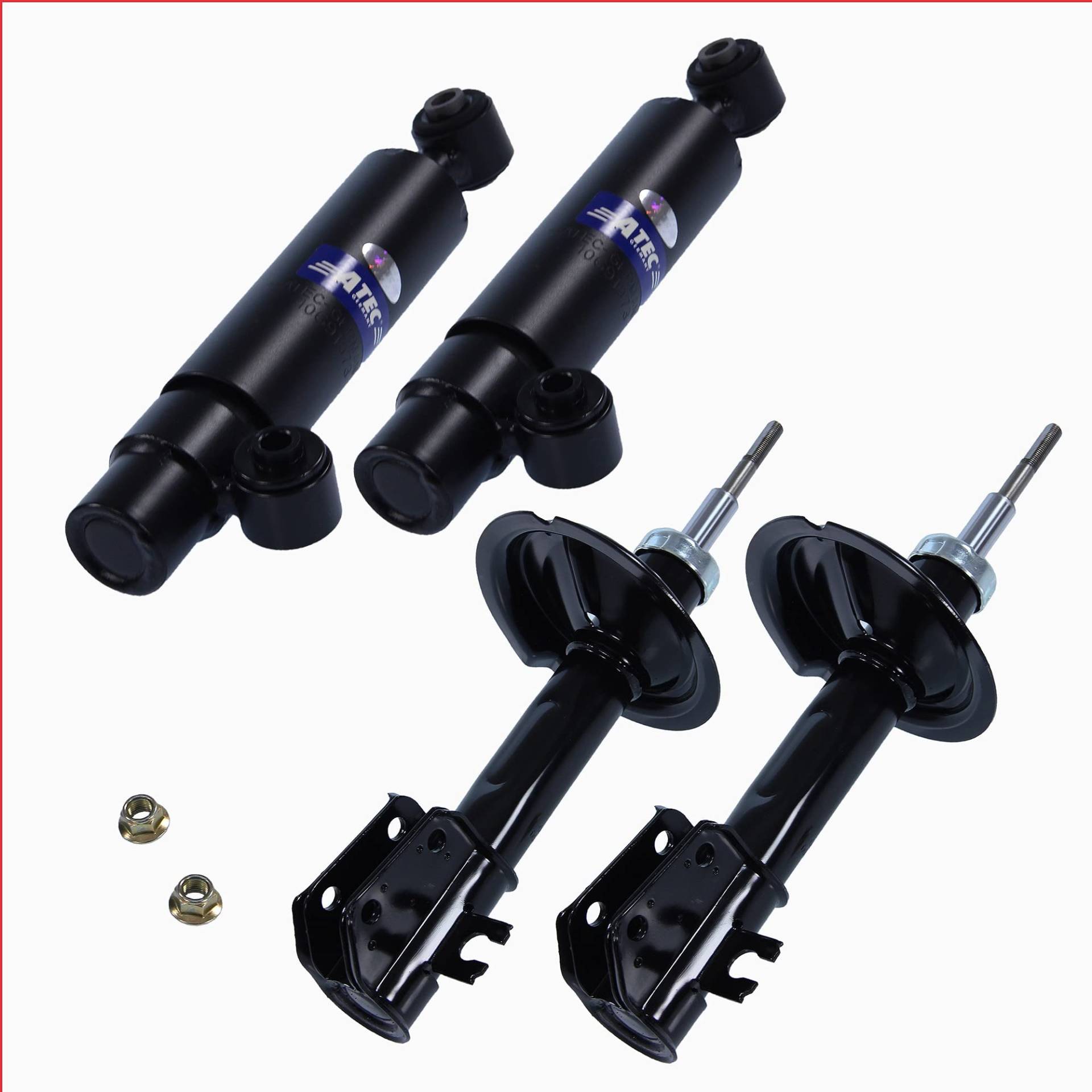 BESTPRICE 4x Öldruck Stoßdämpfer Vorne und Hinten Federbein inkl. Domlager & Staubschutzsatz, Kompatibel mit FIAT SEICENTO / 600 (187_) von BESTPRICE