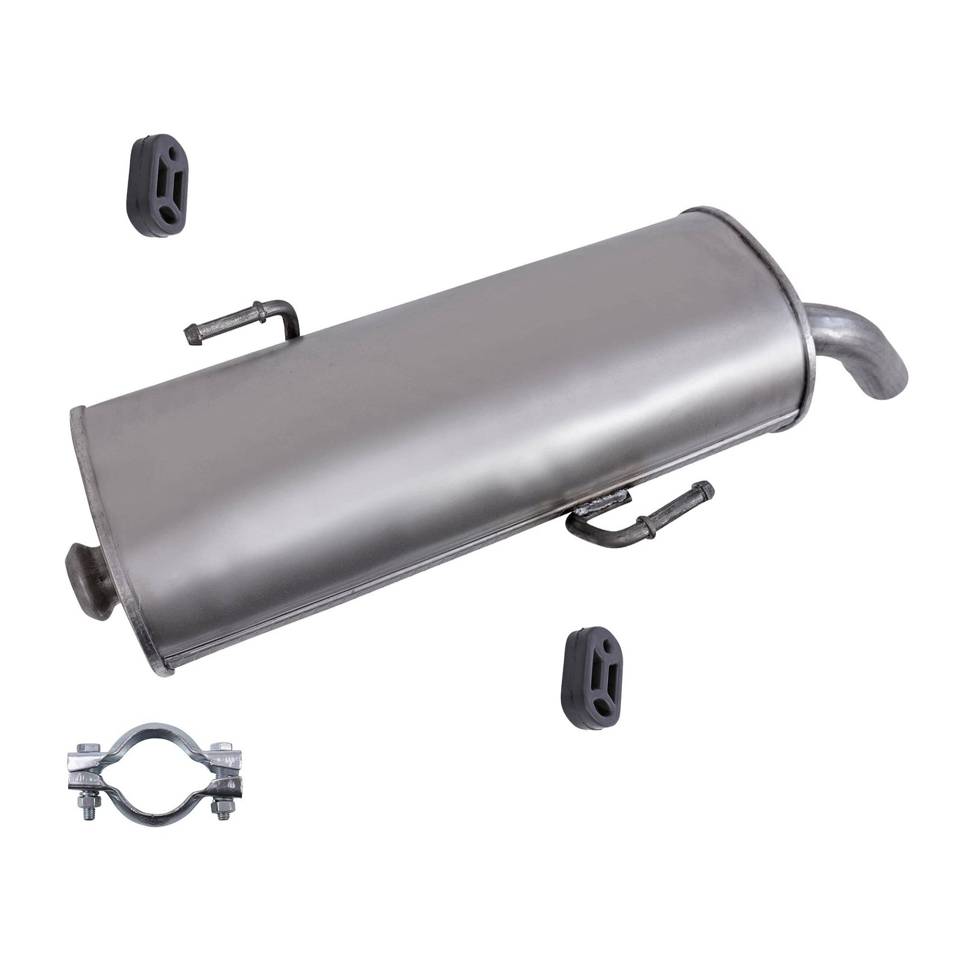 BESTPRICE Auspuff Schalldämpfer Set 1x Endschalldämpfer, mit Montagematerial Kompatibel mit PEUGEOT 206 CC (2D), 206 Schrägheck (2A/C) von BESTPRICE