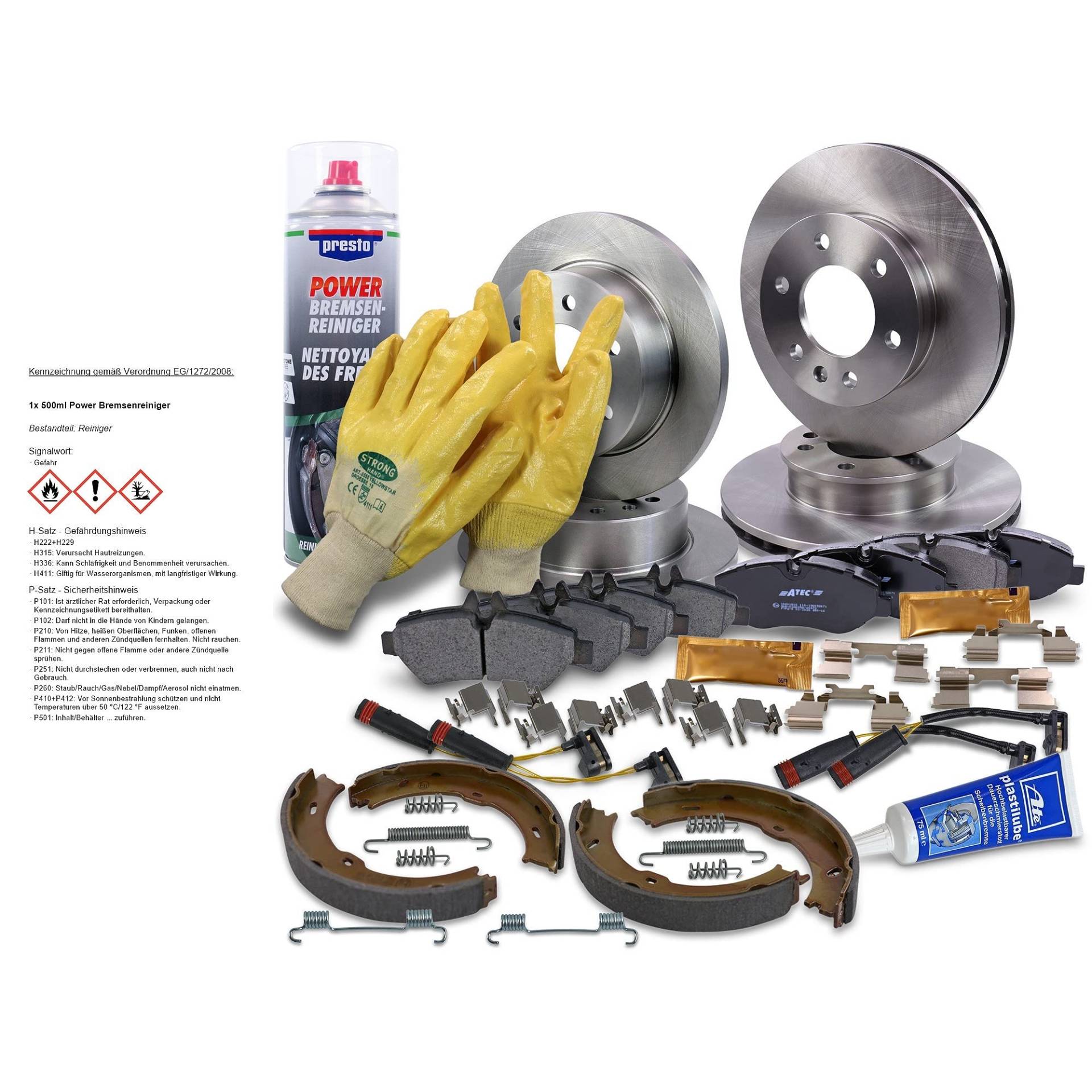 BESTPRICE BESTPRICE Bremsenset inkl. Bremsscheiben vorne Ø 300 mm + hinten Ø 298 mm + Bremsbeläge vorne und Bremsbacken hinten + Verschleißkontakt BESTPRICE BESTPRICE Bremsenset inkl. Bremsscheiben vorne Ø 300 mm + hinten Ø 298 mm + Bremsbeläge vorne und Bremsbacken hinten + Verschleißkontakt von BESTPRICE