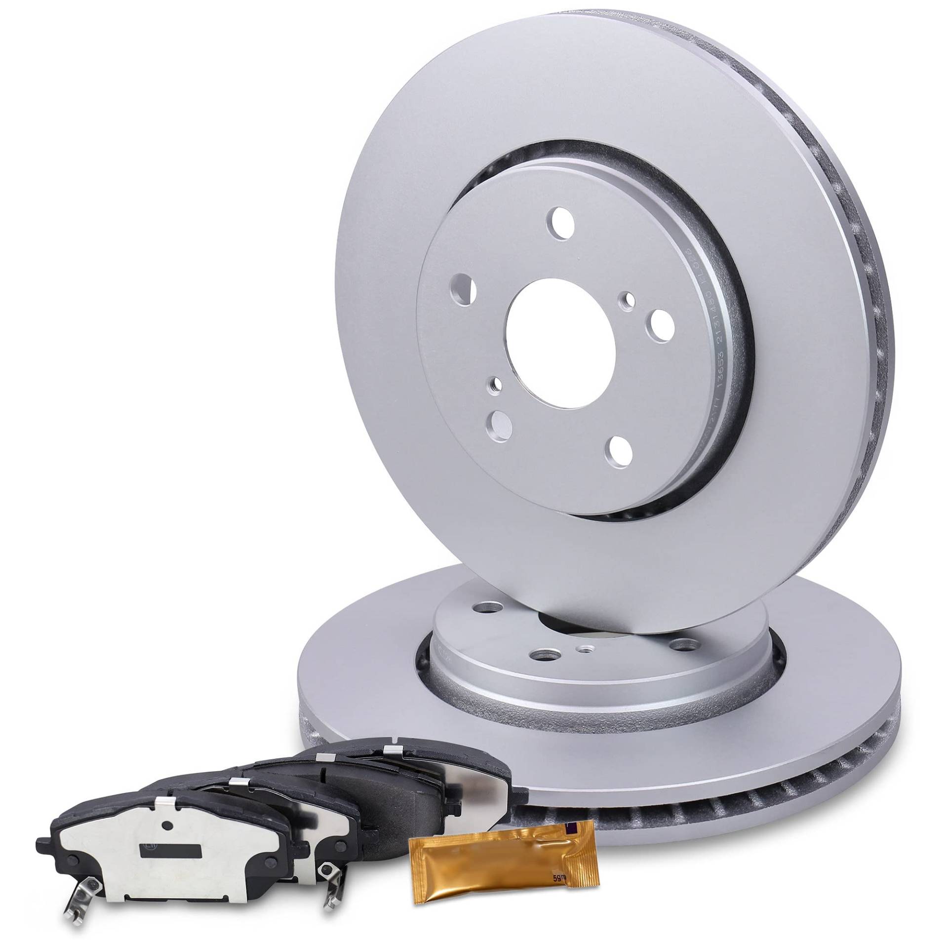 BESTPRICE BESTPRICE Bremsenset Vorderachse inkl. Bremsscheiben Belüftet Ø 298 mm + Bremsbeläge vorne, Kompatibel mit TOYOTA C-HR (_X1_), C-HR VAN (_X1_), COROLLA (_E21_) von BESTPRICE
