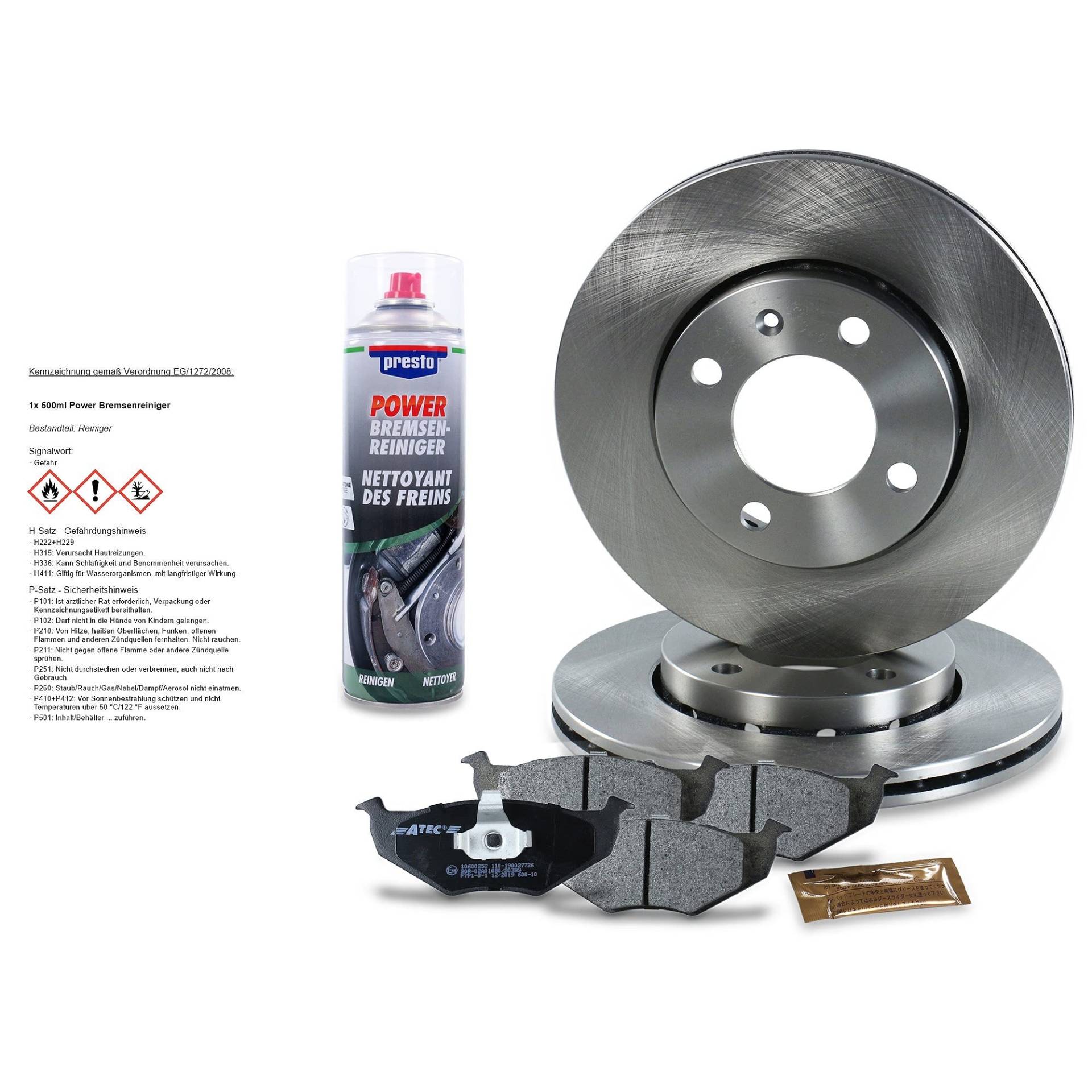 BESTPRICE BESTPRICE Bremsenset Vorderachse inkl. Bremsscheiben Belüftet Ø 239 mm + Bremsbeläge vorne, Kompatibel mit SEAT AROSA (6H1), VW LUPO, POLO (6N2) (6N1) (6V2) von Homry