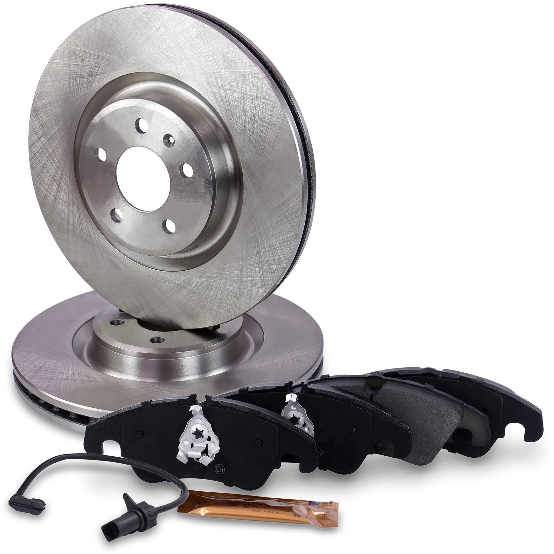 BESTPRICE BESTPRICE Bremsenset Vorderachse inkl. Bremsscheiben Belüftet Ø 345 mm + Bremsbeläge vorne, Kompatibel mit AUDI A6 C7 (4G2, 4GC) (4G5, 4GD), A7 Sportback (4GA, 4GF), Q5 (8RB) von BESTPRICE