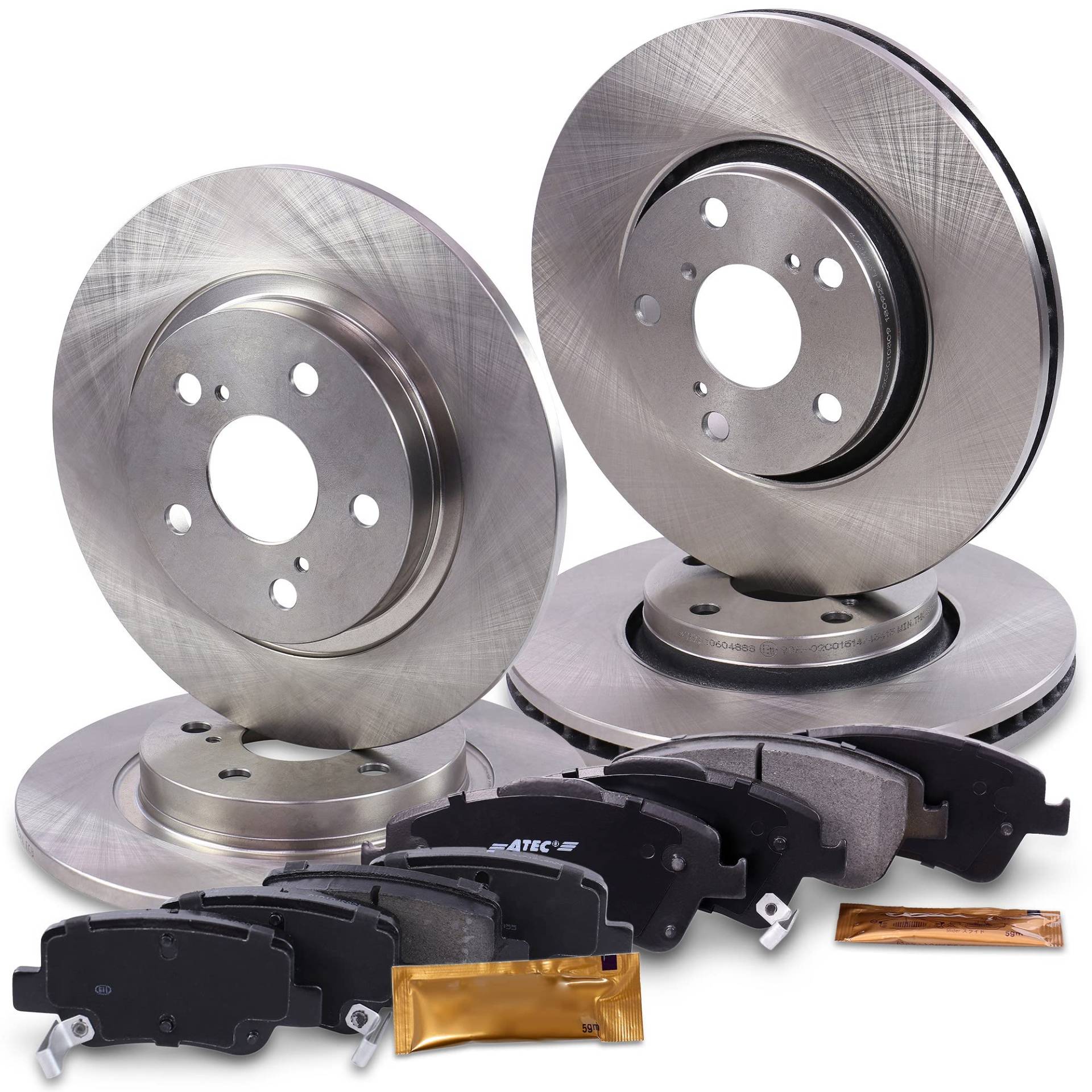 BESTPRICE BESTPRICE Bremsenset inkl. Bremsscheiben vorne Ø 295 mm + hinten Ø 290 mm + Bremsbeläge vorne und hinten, Kompatibel mit TOYOTA AVENSIS Kombi (_T27_), AVENSIS Stufenheck (_T27_) von Homry