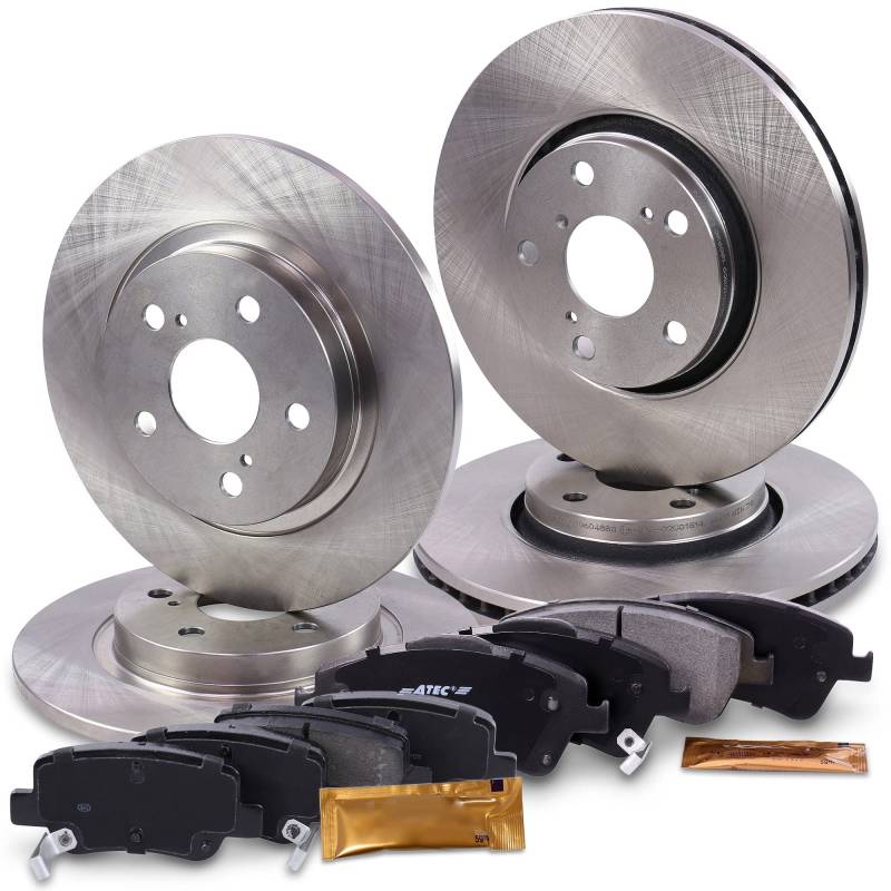BESTPRICE BESTPRICE Bremsenset inkl. Bremsscheiben vorne Ø 295 mm + hinten Ø 290 mm + Bremsbeläge vorne und hinten, Kompatibel mit TOYOTA AVENSIS Kombi (_T27_), AVENSIS Stufenheck (_T27_) von Homry